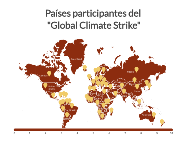 Países participantes del Global Climate Strike